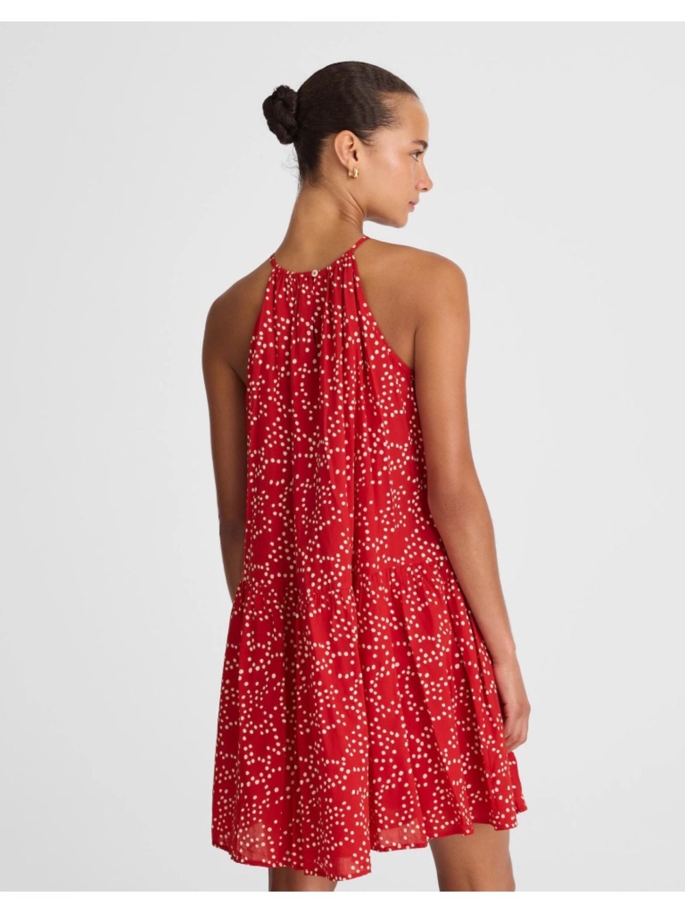 Madewell Drop-Waist Mini Dress in Dot - Picture 3 of 11